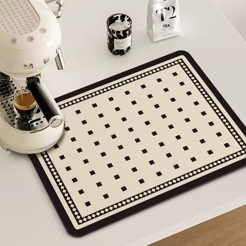 【生活市集】 瀝水餐具墊 奶茶色瀝水餐墊 瀝水架 餐具收納 餐具架 吸水餐墊廚房收納吸水防潮廚房洗手台防潮-規格圖9