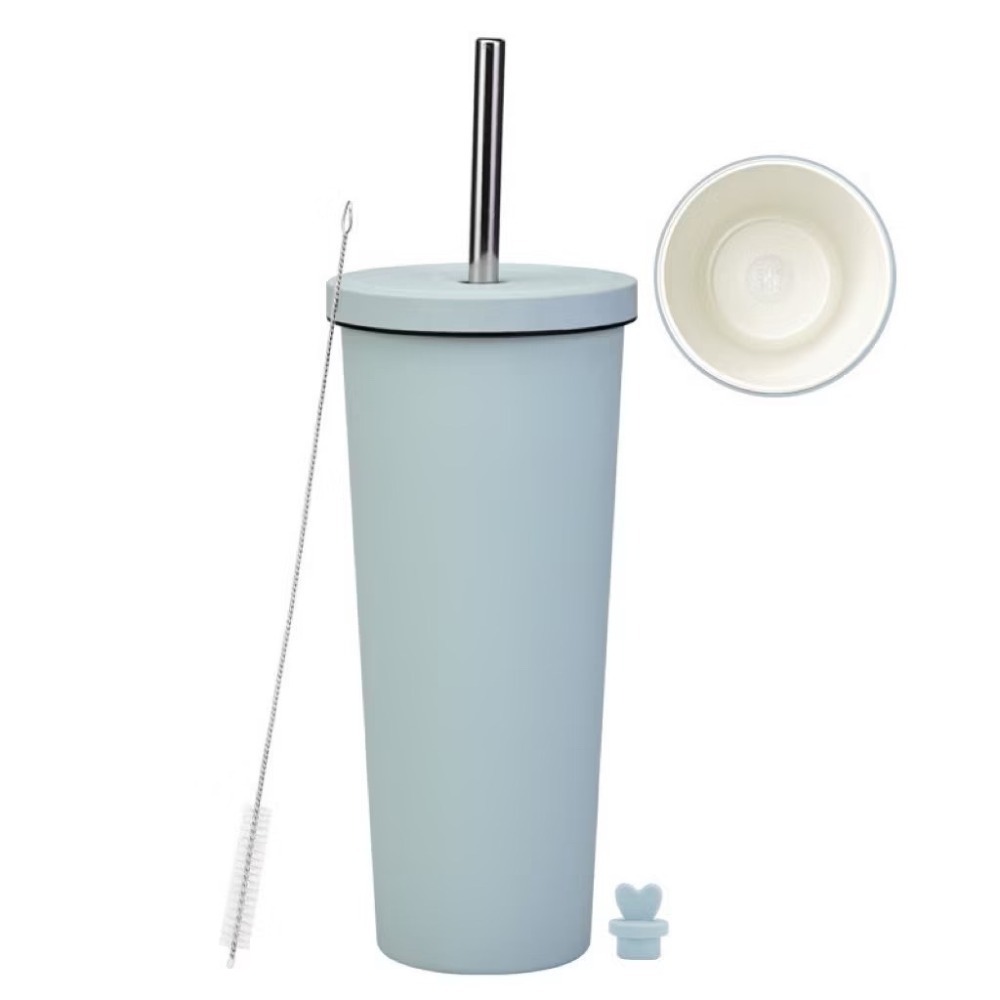 【生活市集】 大容量 北歐10色✨830ml不銹鋼保溫杯 陶瓷內膽 隨行杯咖啡杯冰霸杯保冷杯保溫奶茶-規格圖9