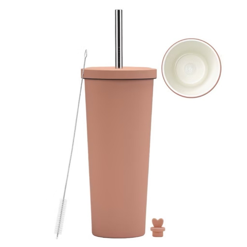 卡其色 830ml｜附不銹鋼吸管
