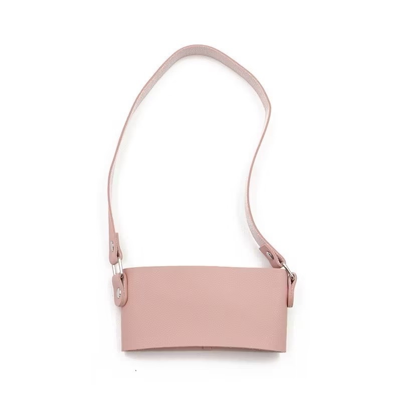 淺粉色【 皮革手提杯套】