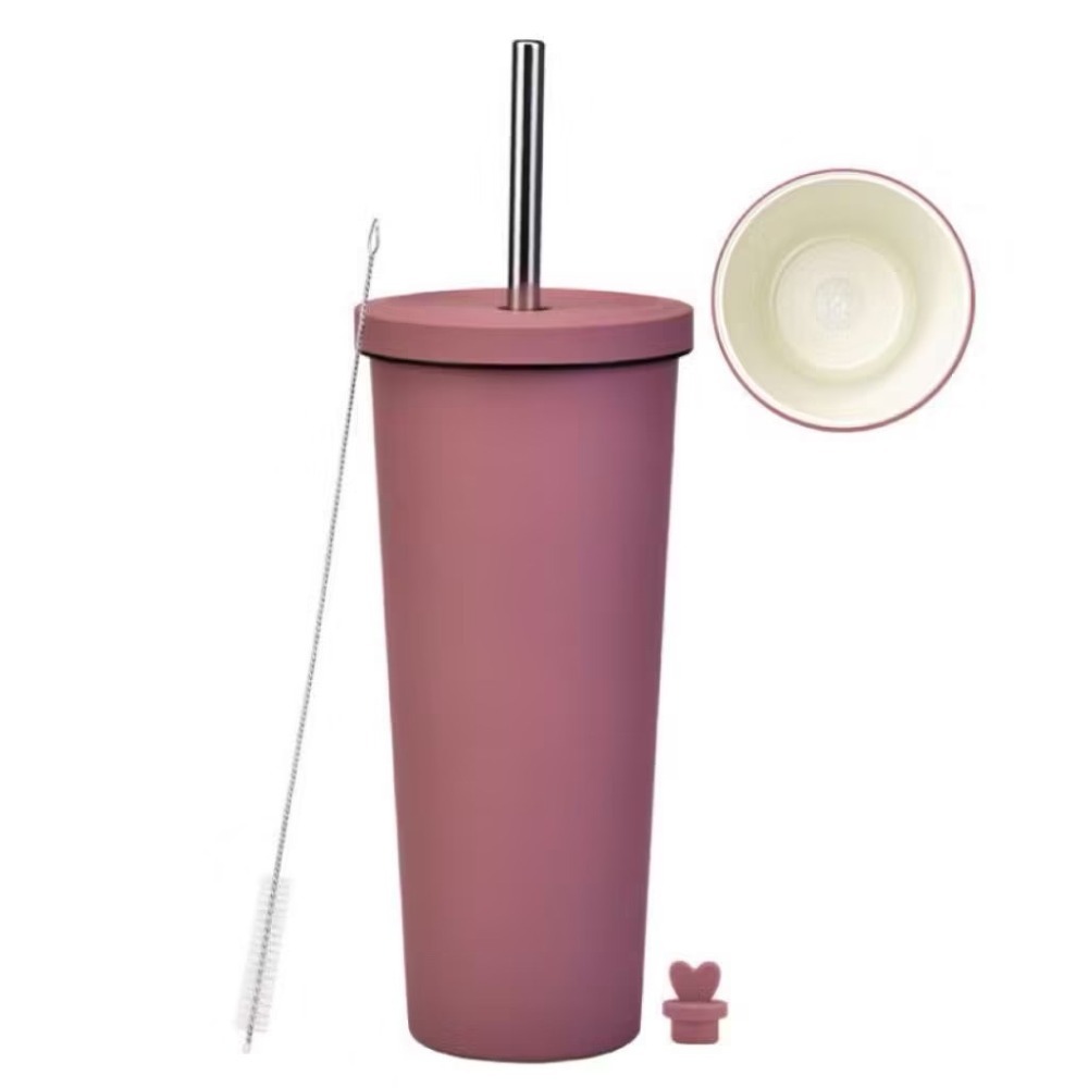 【生活市集】 大容量 北歐10色✨830ml不銹鋼保溫杯 陶瓷內膽 隨行杯咖啡杯冰霸杯保冷杯保溫奶茶-規格圖9