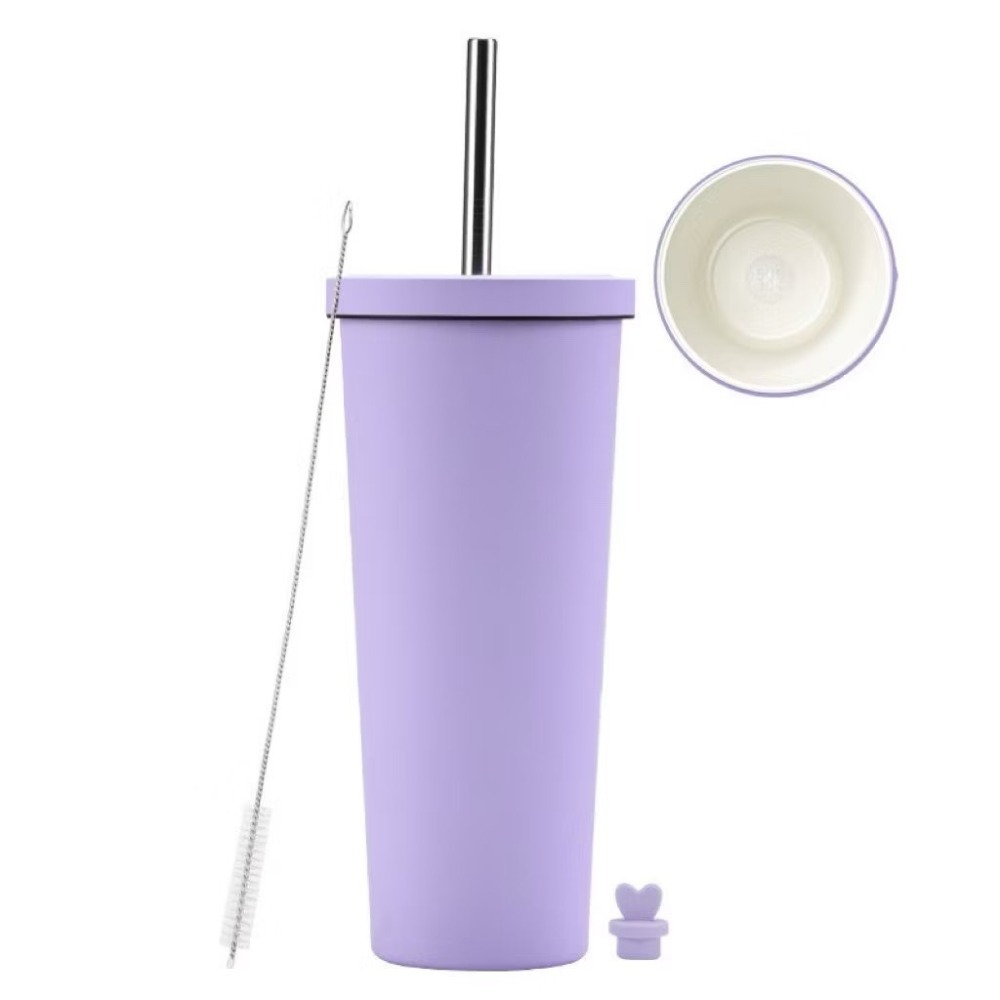 【生活市集】 大容量 北歐10色✨830ml不銹鋼保溫杯 陶瓷內膽 隨行杯咖啡杯冰霸杯保冷杯保溫奶茶-規格圖9