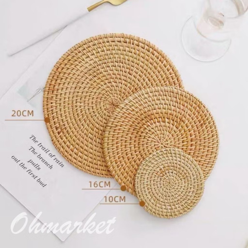 10cm 【手工藤編杯墊】