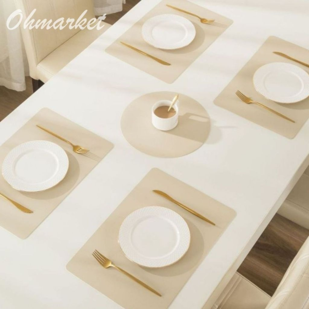 【生活市集】 北歐色系隔熱餐墊 飯店餐墊防水餐墊 酒店餐墊 皮革餐墊 隔熱墊 餐墊 隔熱布西餐隔熱餐桌墊桌墊-細節圖4