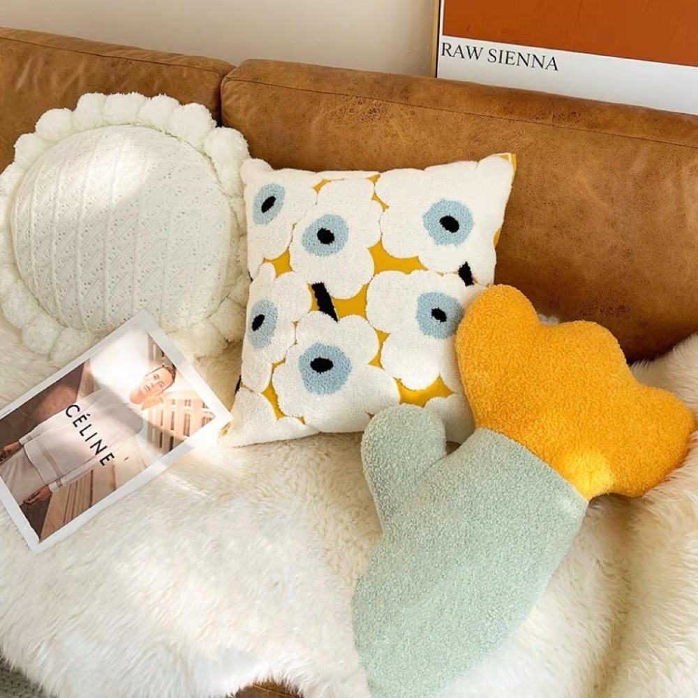 【生活市集】 北歐絨毛造型抱枕 南瓜抱枕 花朵抱枕 絨毛抱枕鬱金香抱枕沙發抱枕靠枕造型抱枕汽車抱枕民宿靠墊頭枕-細節圖2