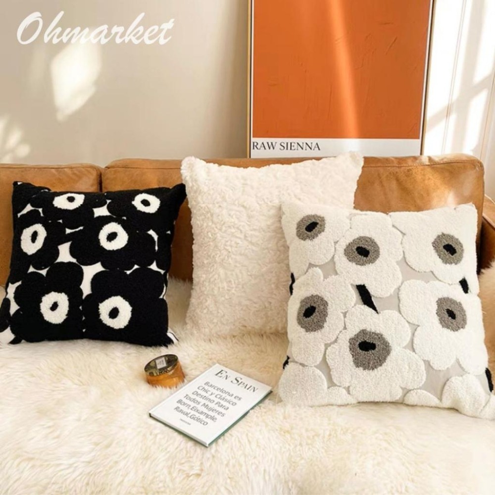 【生活市集】 韓系小花抱枕 可拆洗抱枕 抱枕套 坐墊沙發抱枕造型抱枕北歐抱枕兩用沙發靠墊枕頭套-細節圖2