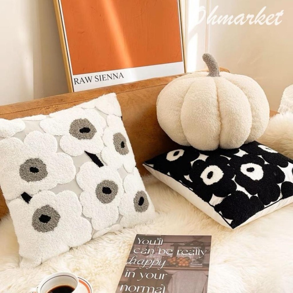 【生活市集】 韓系小花抱枕 可拆洗抱枕 抱枕套 坐墊沙發抱枕造型抱枕北歐抱枕兩用沙發靠墊枕頭套-細節圖4