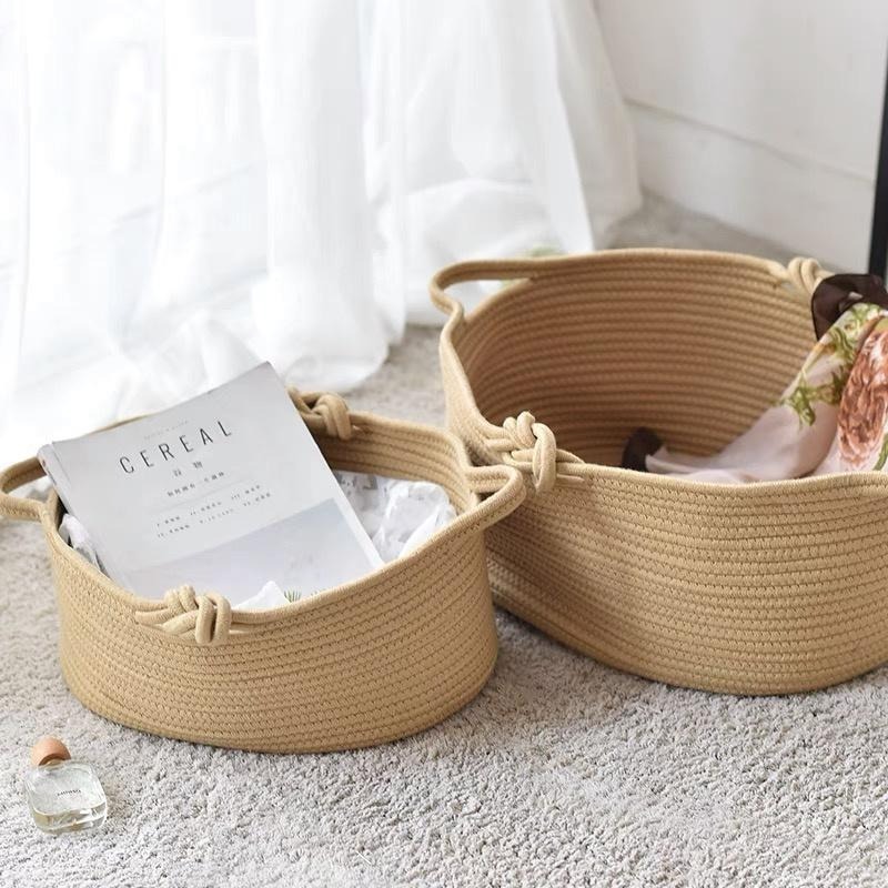 【生活市集】大容量編織收納籃 雜物收納籃 編織髒衣籃 編織居家雜物收納籃置物籃儲物籃編織籃 衣櫃收納玩偶籃-細節圖4