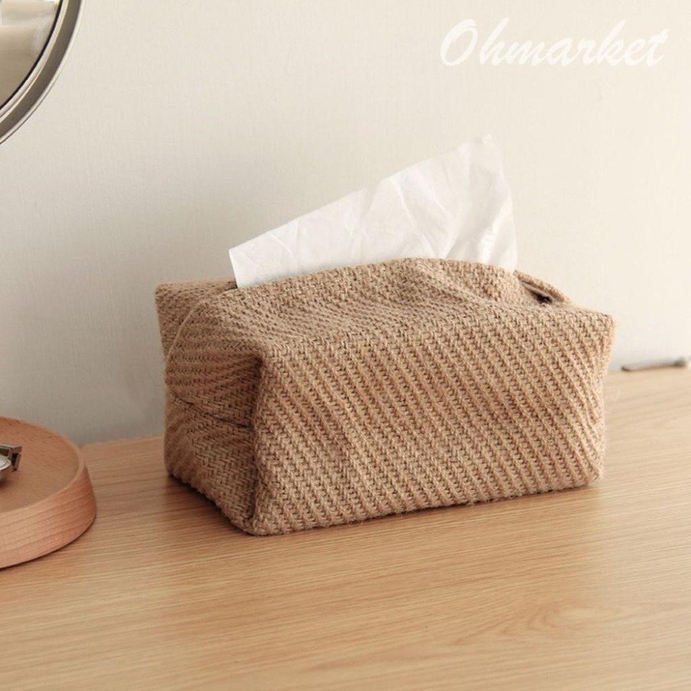 【生活市集】 加長新版✨編織棉麻衛生紙套 衛生紙盒棉麻衛生紙套抽紙套 面紙收納編織抽紙收納袋衛生紙紙巾盒-細節圖6
