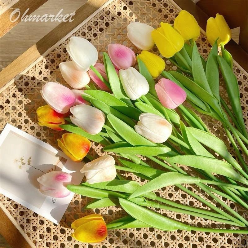 【生活市集】 韓系高質感仿真花 鬱金香假花 拍照道具 佈置 居家擺設 仿真花禮物情人節花束拍照佈置假花花瓶-細節圖4