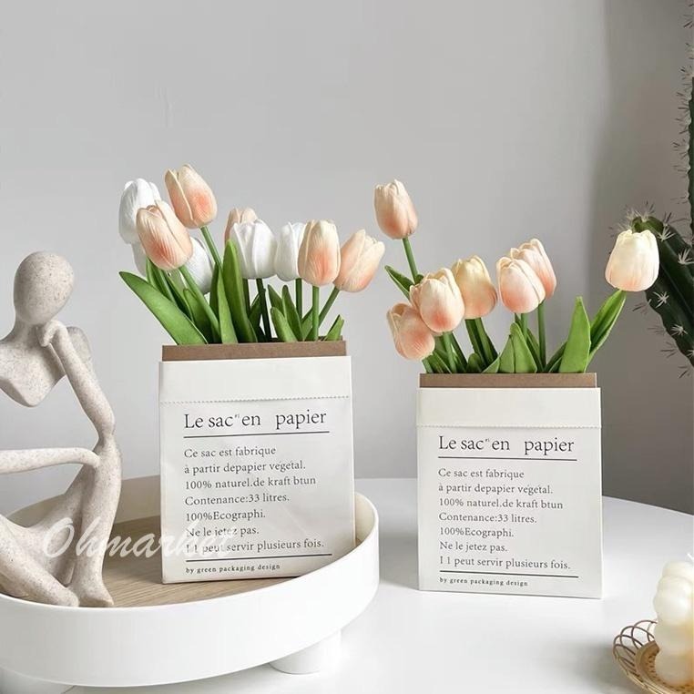 【生活市集】 韓系高質感仿真花 鬱金香假花 拍照道具 佈置 居家擺設 仿真花禮物情人節花束拍照佈置假花花瓶-細節圖5