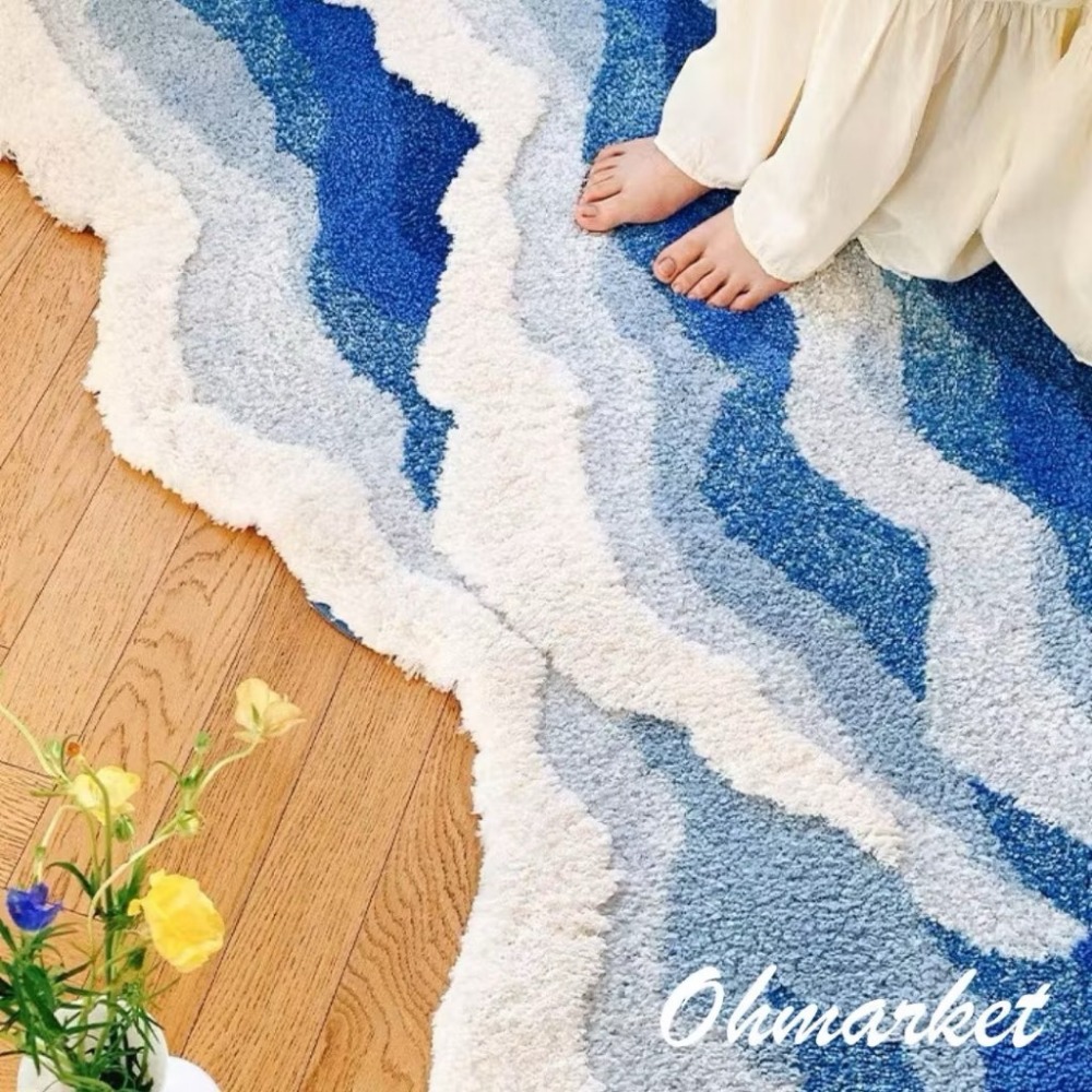 【生活市集】 大尺寸 簇絨風踏浪地毯 植絨地毯簇絨地毯 仿羊絨地墊 地毯 室內地墊客廳地墊地毯客廳地臥室-規格圖9