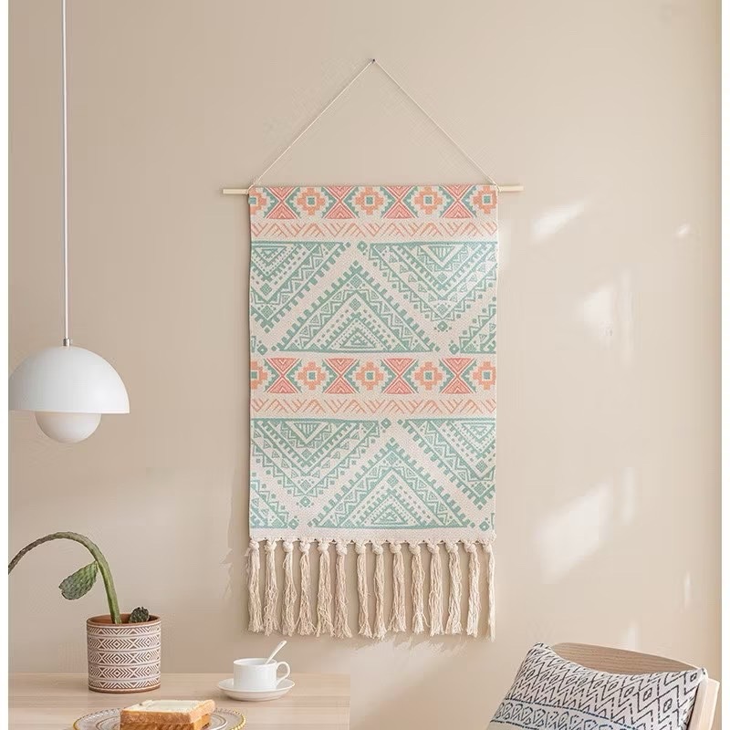 【生活市集】  莫蘭迪歐風流蘇掛毯 掛布 掛飾 掛毯 牆壁佈置 兒童房裝飾佈置背景布牆壁裝飾掛飾桌布露營-規格圖9