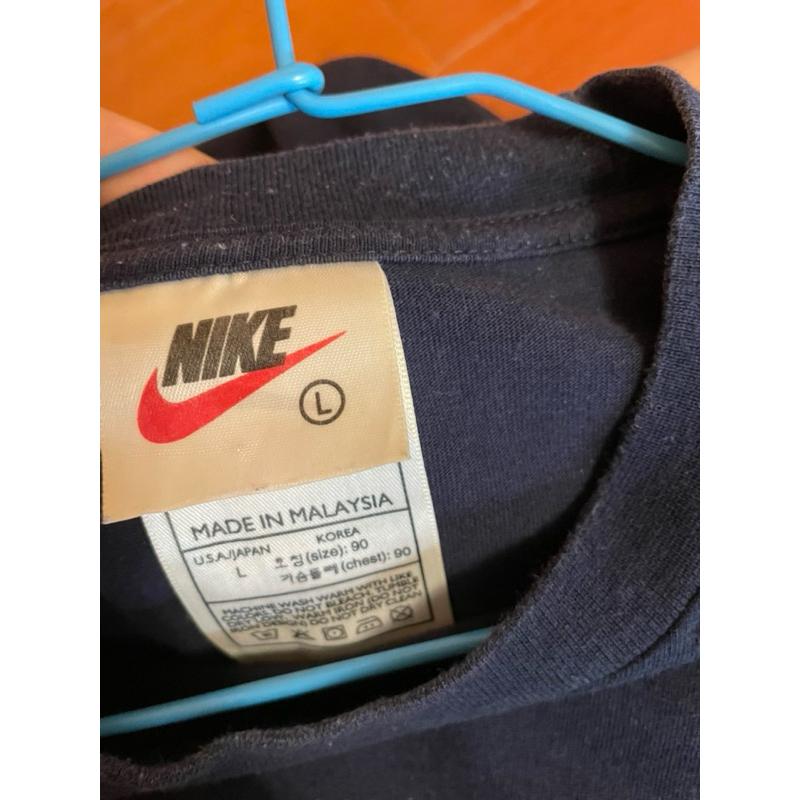 二手正版NIKE短袖圓領純棉藍色上衣-細節圖3