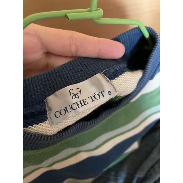 近全新二手couche tot 長袖橫條上衣-細節圖2