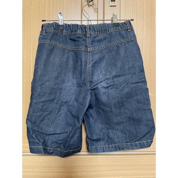 近全新二手女Snoopy 舒適蝴蝶結牛仔深色短褲 簡約 Uniqlo 風-細節圖2