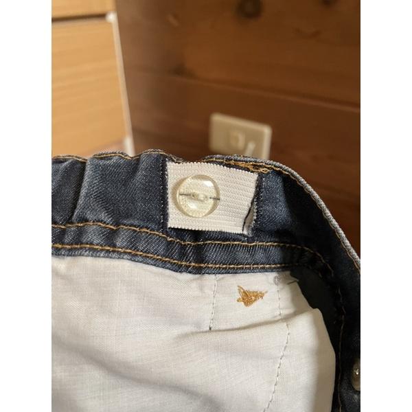 近全新二手女Snoopy 舒適蝴蝶結牛仔深色短褲 簡約 Uniqlo 風-細節圖3