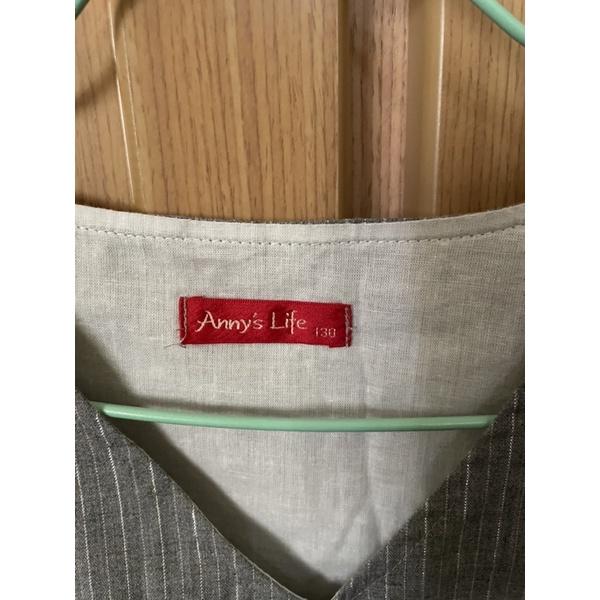 二手近全新童裝 Anny’s life 適130公分 薄襯衫外套灰色上衣 簡約 Uniqlo 風 表演用-細節圖2