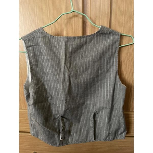 二手近全新童裝 Anny’s life 適130公分 薄襯衫外套灰色上衣 簡約 Uniqlo 風 表演用-細節圖3