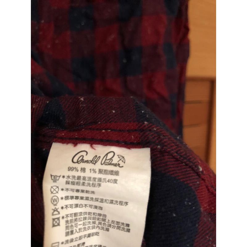 近全新 Arnold Palmer純棉格子 深色長袖上衣襯衫 雨傘牌-細節圖2