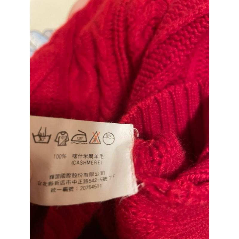 二手近全新 FREE KING-CASHMERE 喀什米爾紅色 長袖連帽保暖毛衣外套 臺灣製-細節圖4