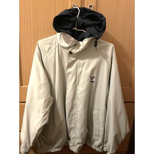 近全新 二手男裝Kawasaki 兩件式秋冬防風厚外套 帽子 兩種穿法-細節圖3