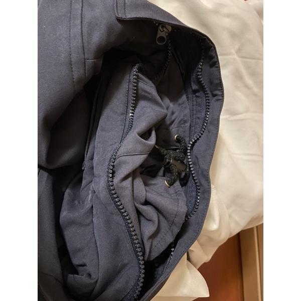 近全新 二手男裝Kawasaki 兩件式秋冬防風厚外套 帽子 兩種穿法-細節圖5