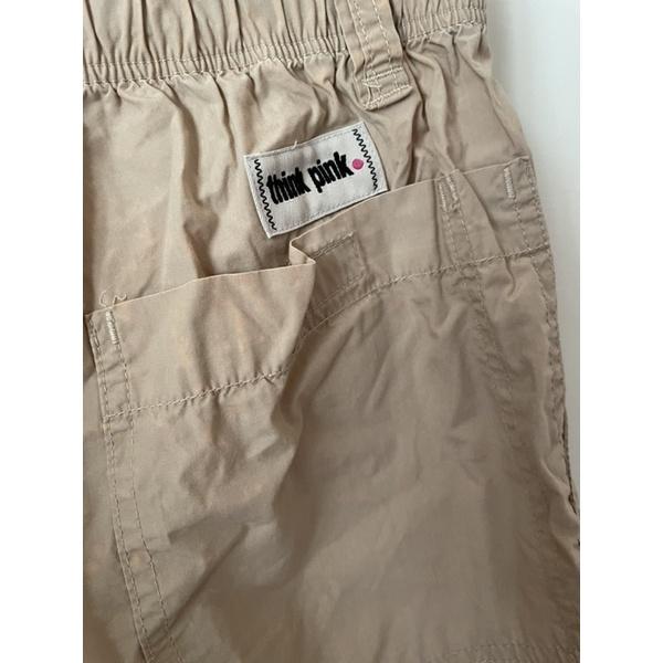 近全新二手童裝童褲 think pink 棕色短褲 純色 素色 簡約-細節圖2
