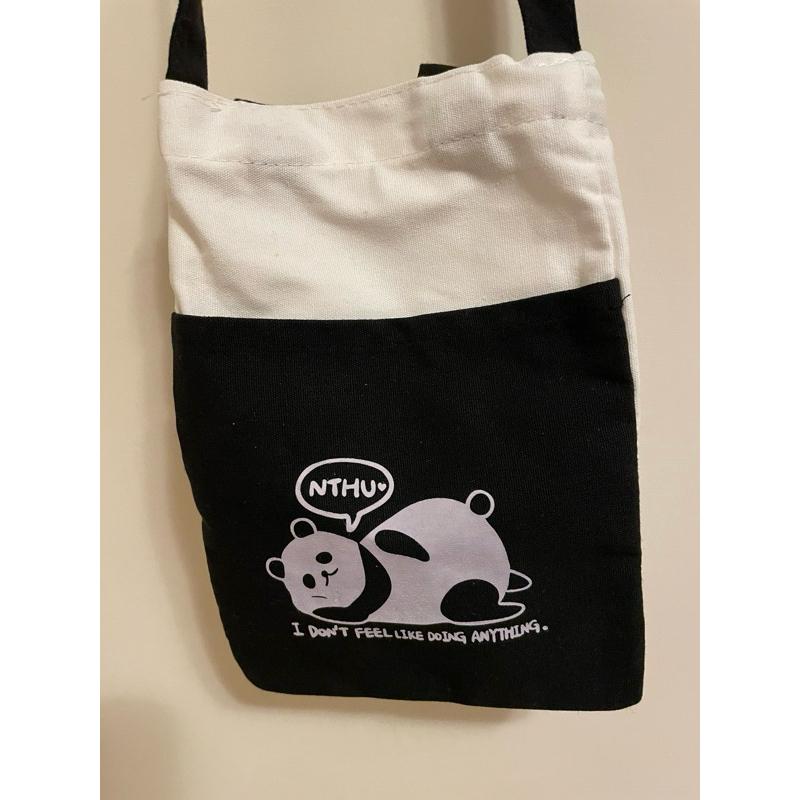 全新 清大周邊小物 清華大學帆布袋 隨身小包 飲料袋 水壺袋-細節圖3