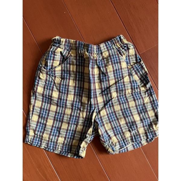 uniqlo基本款風 簡約素色紅色極簡 方格條紋個性 黑色星星 鬆緊帶舒適童裝短褲-細節圖2