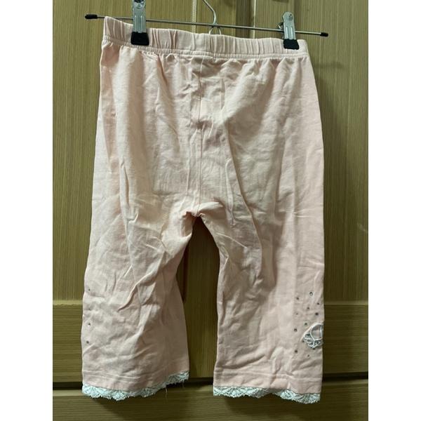 二手童裝鬆緊帶粉色舒適長褲 緊身褲-細節圖2