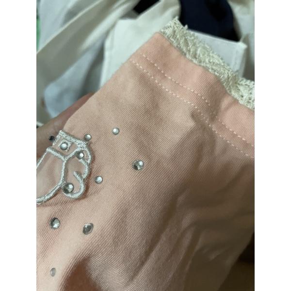 二手童裝鬆緊帶粉色舒適長褲 緊身褲-細節圖3