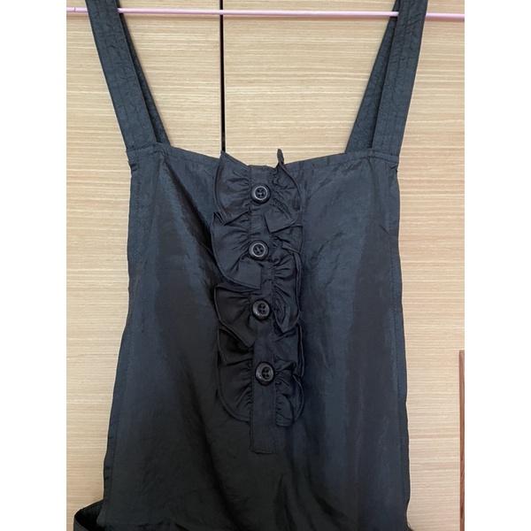 9成新 uniqlo風 簡約 素色 純色 百搭黑吊帶裙加減乘除-細節圖3