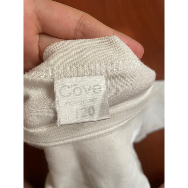 二手童裝 近全新 cove純棉經典長袖白色T 適合120公分孩童-細節圖2