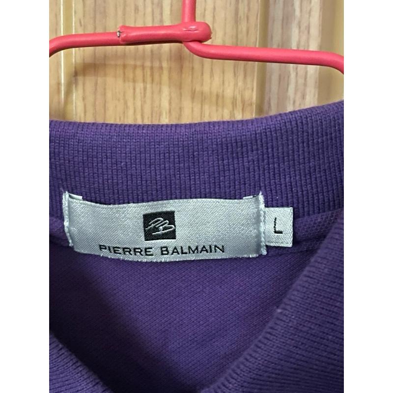 二手 Pierre Balmain 皮爾帕門專櫃紫色領子短袖polo衫 台灣製-細節圖2