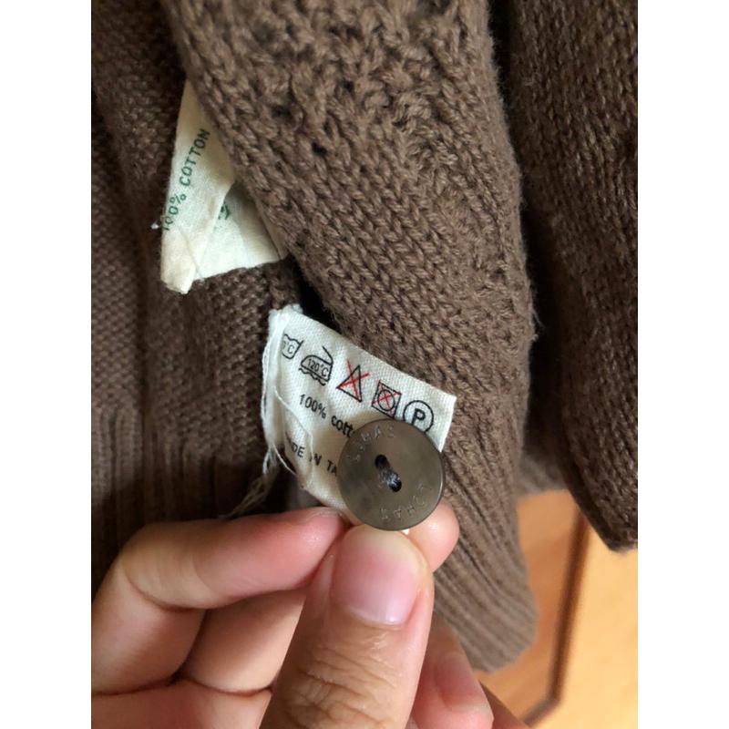 近全新二手 FREE輝盟 LOHAS 台灣製 純棉舒適咖啡色長袖外套罩衫-細節圖3