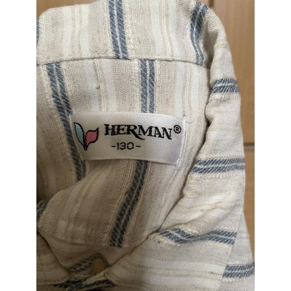 近全新二手童裝 Herman 和美短袖領子襯衫上衣外套 適130公分-細節圖2