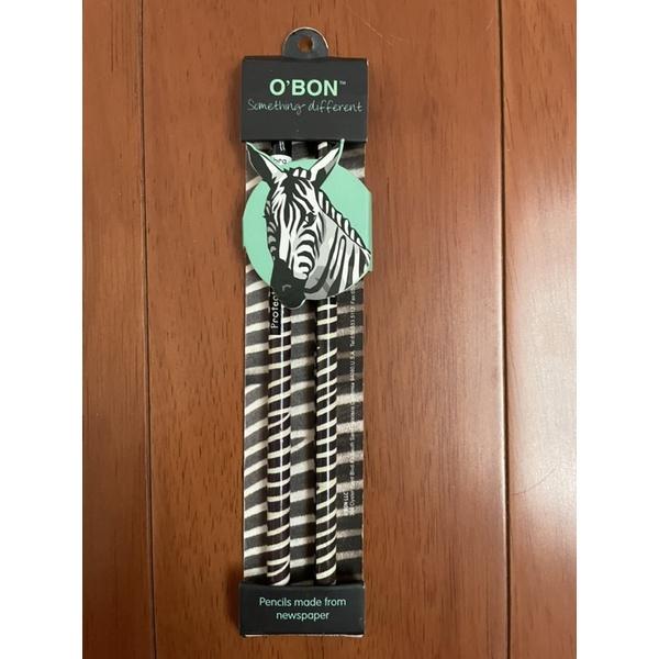小學生文具 全新苦瓜羞羞臉小卡 O＇BON 環保報紙鉛筆-斑馬-細節圖3