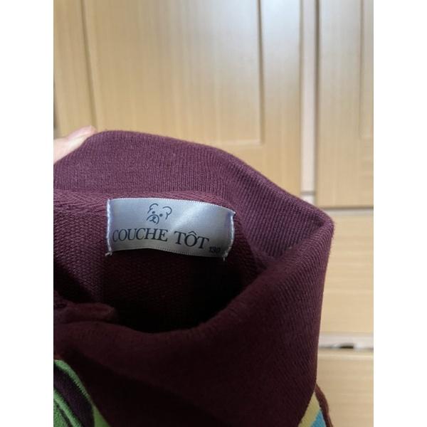 近全新二手童裝 法國品牌COUCHE TOT 長袖有領襯衫 polo衫 適合130公分-細節圖3