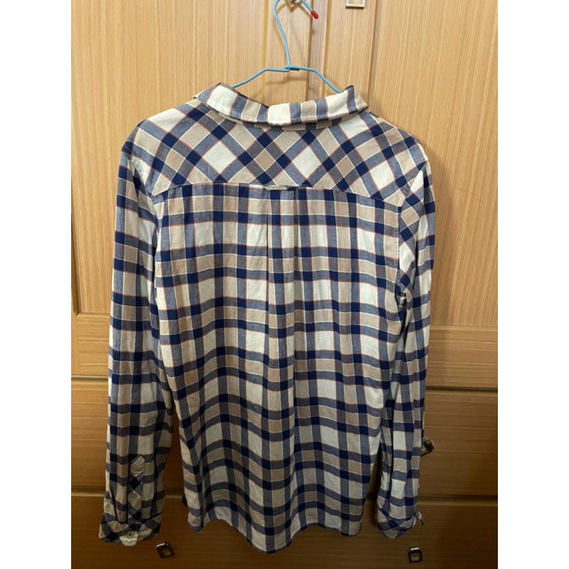 二手近全新 Arnold Palmer純棉格子翻領長袖上衣 雨傘牌-細節圖4