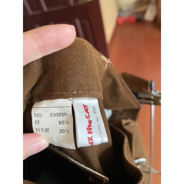 近全新二手童裝童褲 菲力貓深色棕色色寬鬆長褲 適合150公分孩童-細節圖3