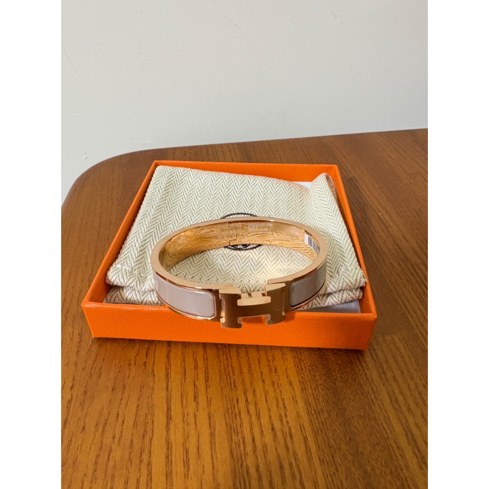 Hermes Hermès Clic H手環 栗子 奶茶玫瑰金-細節圖2