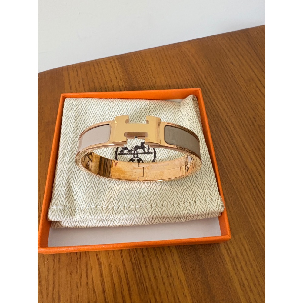 Hermes Hermès Clic H手環 栗子 奶茶玫瑰金-細節圖3