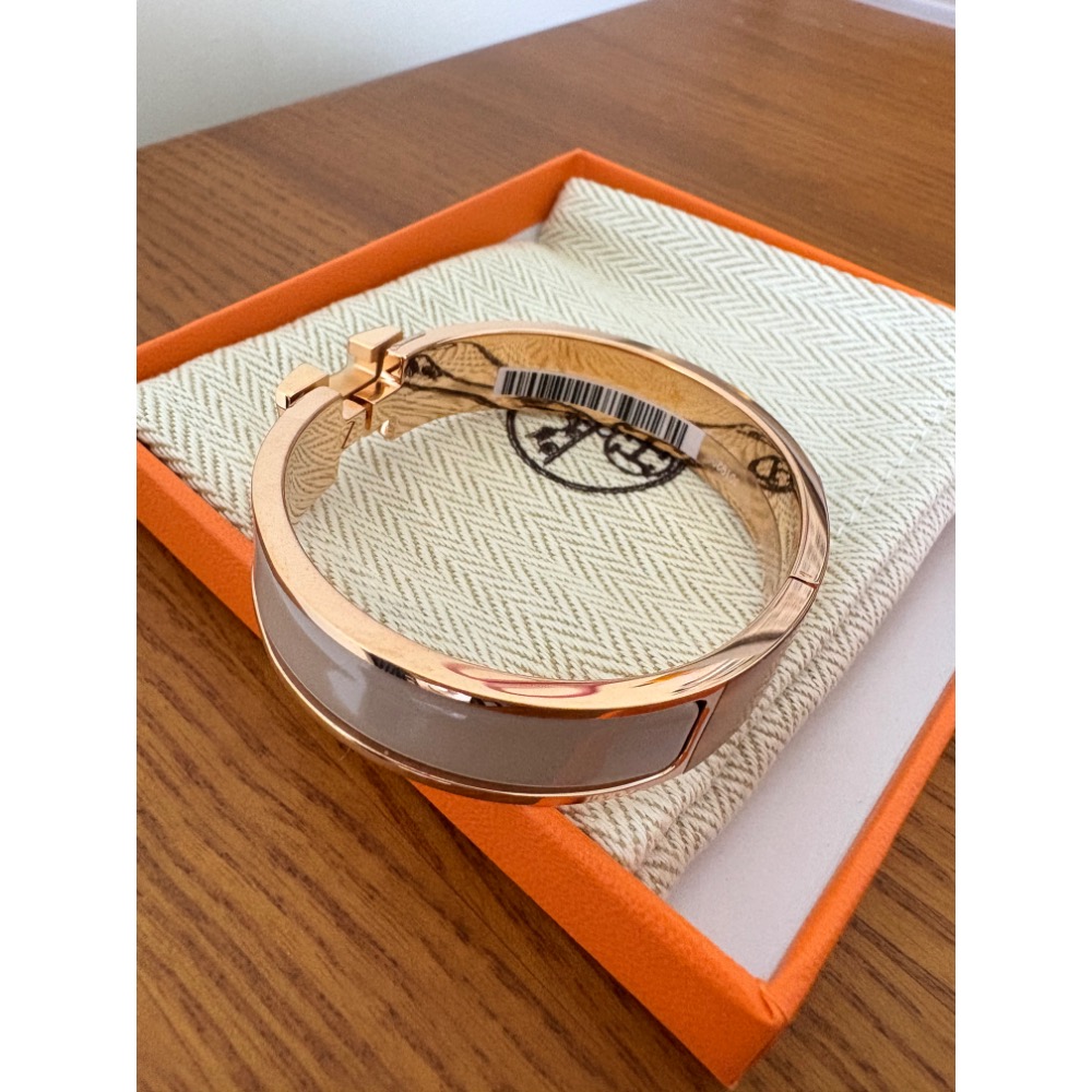 Hermes Hermès Clic H手環 栗子 奶茶玫瑰金-細節圖4