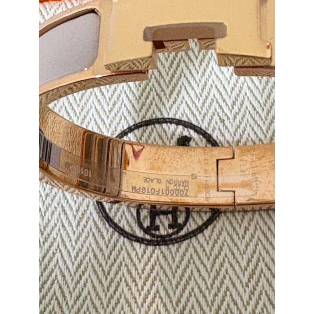 Hermes Hermès Clic H手環 栗子 奶茶玫瑰金-細節圖5