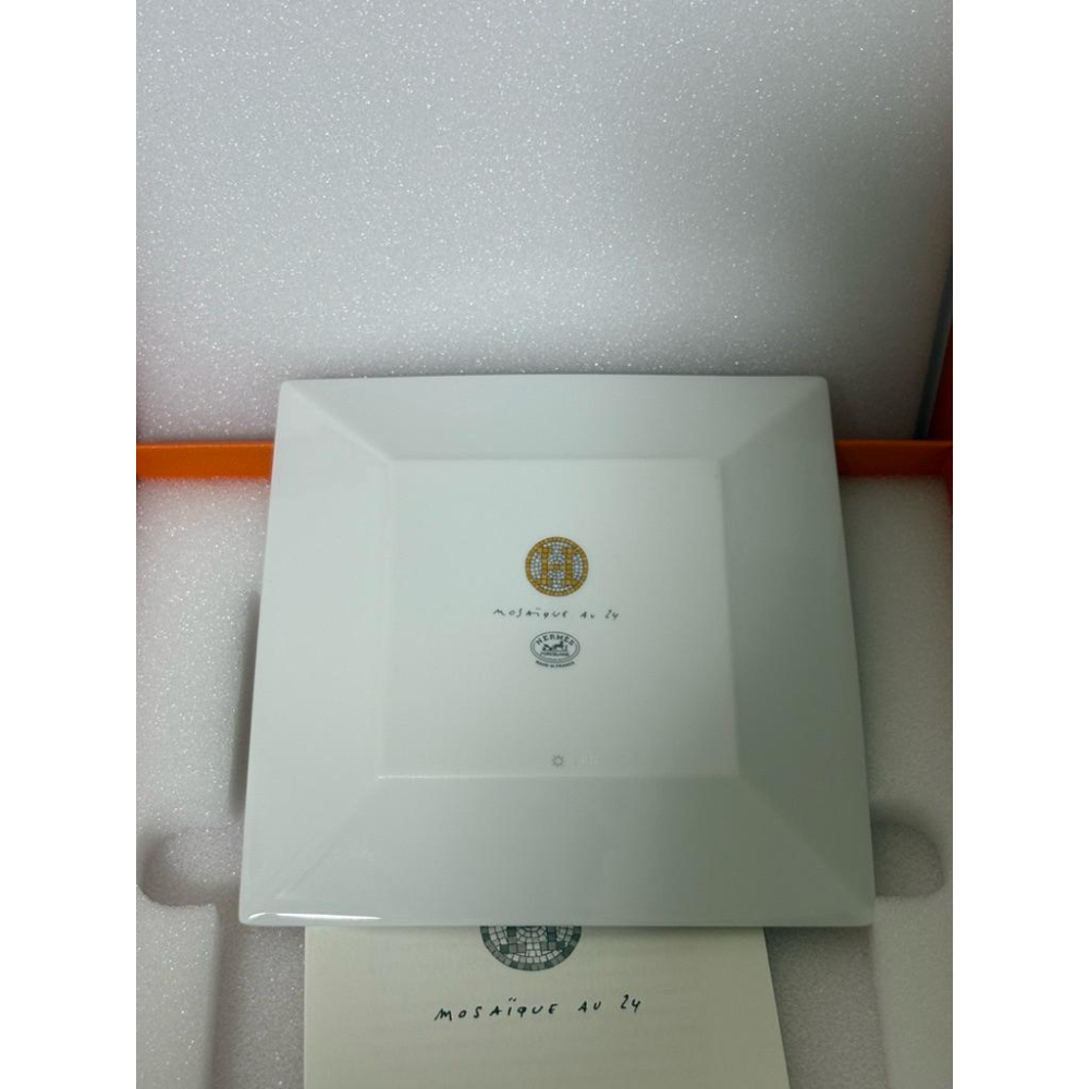 Hermes 愛馬仕Mosaique au 24 gold 2號正方形餐盤 平底杯 生日禮物 送禮 最佳推薦-細節圖3