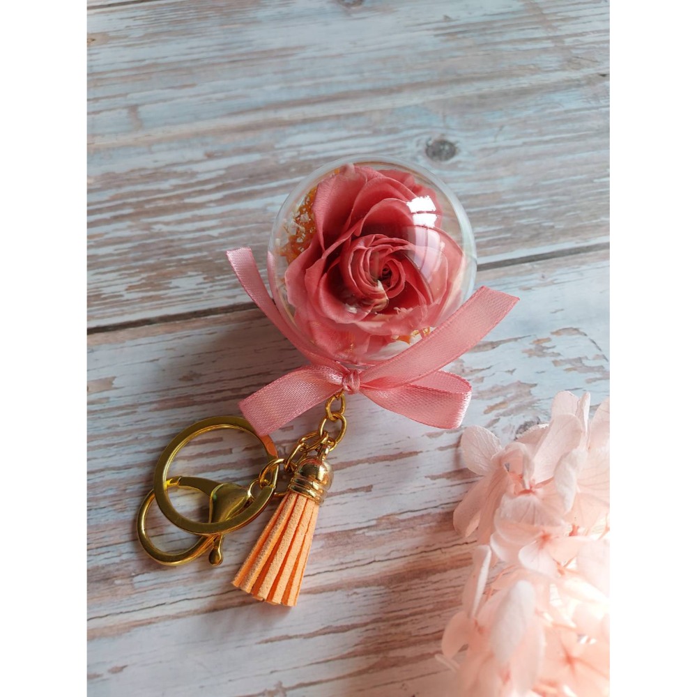 🌺花草遊戲🌺永生花 鑰匙圈💐永生玫瑰 教師節 情人節 母親 生日禮物 婚禮小物🌺 吊飾 交換禮物 伴娘-規格圖3