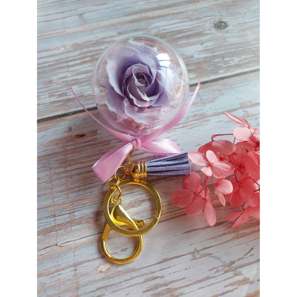 🌺花草遊戲🌺永生花 鑰匙圈💐永生玫瑰 教師節 情人節 母親 生日禮物 婚禮小物🌺 吊飾 交換禮物 伴娘-規格圖3