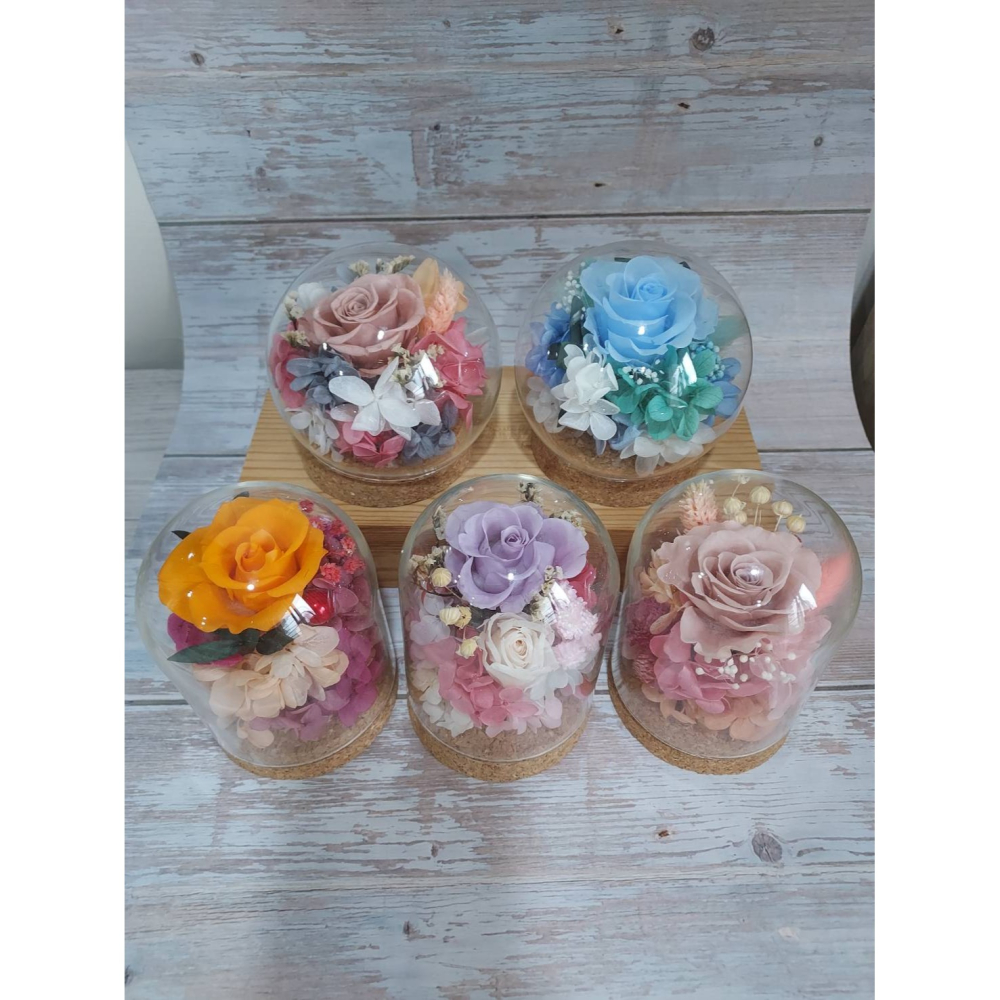 🌺花草遊戲🌺七夕禮物🎁 永生玫瑰花小夜燈 🌹 生日禮物 乾燥花 永生花玻璃罩 🌻水晶球 情人節 母親節禮物-細節圖4
