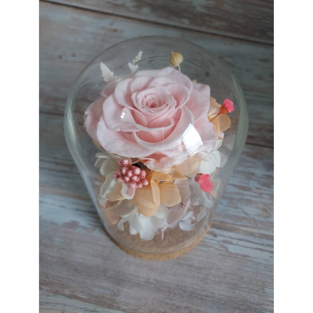 🌺花草遊戲🌺七夕禮物🎁 永生玫瑰花小夜燈 🌹 生日禮物 乾燥花 永生花玻璃罩 🌻水晶球 情人節 母親節禮物-規格圖4